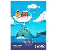 Rompecabezas para Adolescentes De 1000 Piezas Duck Captain on Whale Cartoon Illustration Rompecabezas para Adultos Juegos Familiares Pero Divertidos Y Humorísticos Desafío Educativo 38x26cm/1000pcs