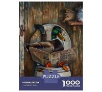 Rompecabezas para Adolescentes De 1000 Piezas Duck Reading Newspaper on Toilet-1 Rompecabezas para Adultos Juegos Relajantes Desafío Difícil Cumpleaños 70x50cm/1000pcs