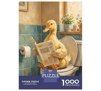 Rompecabezas para Adolescentes De 1000 Piezas Duck Reading Newspaper on Toilet Rompecabezas Juguetes Antiestrés Corte De Precisión Cumpleaños 38x26cm/1000pcs