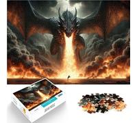 Rompecabezas para Adolescentes de 1000 Piezas Duelo de Dragones infernales Acertijo para Decoración de Pared cumpleaños y Navidad 38x26cm
