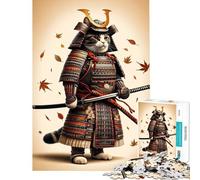 Rompecabezas para Adolescentes de 1000 Piezas Duelo de Gatos samuráis Desafío Educativo Decoración para el hogar Juego Educativo para Mayores de 14 años Juego de Rompecabezas Disponible 38x52cm