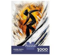 Rompecabezas Para Adolescentes De 1000 Piezas Dynamic Abstract Cubist Snowboarder in Action Rompecabezas Para Adultos Juegos Relajantes Regalo De Cumpleaños Diversión En Casa Actividades, 52x38cm/1000