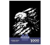 Rompecabezas para Adolescentes De 1000 Piezas Eagle Black and White Graphic Design Rompecabezas para Adultos Juguete Decoración De Pared Carrera De Velocidad Manual Desafío Educativo 52x38cm/1000pcs