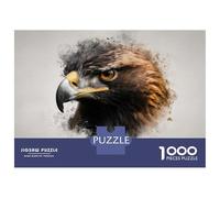 Rompecabezas para Adolescentes De 1000 Piezas Eagle Head Watercolor Splash Art Rompecabezas para Adolescentes Juegos Relajantes Alivia El Estrés 38x26cm/1000pcs