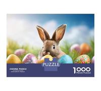 Rompecabezas para Adolescentes De 1000 Piezas Easter Bunny with Eggs Rompecabezas para Adultos Juego De Ingenio Alivia El Estrés Ayuda A Ejercitar El Cerebro 70x50cm/1000pcs