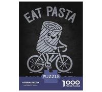 Rompecabezas para Adolescentes De 1000 Piezas Eat Pasta Cycle Fasta, Funny Cyclist Bicycle Rompecabezas para Adultos Juego Práctico Una Obra De Arte Cumpleaños 38x26cm/1000pcs