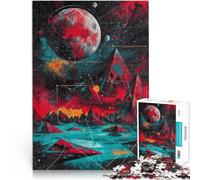 Rompecabezas para Adolescentes de 1000 Piezas Eclipse Rojo Reducción del estrés Interesante Trato como Regalo para Toda la Familia 75x50cm