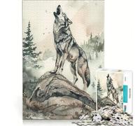 Rompecabezas para Adolescentes de 1000 Piezas: Ecos del Lobo Salvaje, Juego práctico, Actividades Divertidas para Hacer en casa, colección de Artistas, Bellas Artes 38x52cm