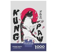 Rompecabezas para Adolescentes De 1000 Piezas Edo Kungo Fu Black Cat Rompecabezas para Adolescentes Juego Práctico Desafío Difícil Desafiante De Completar 52x38cm/1000pcs