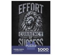Rompecabezas para Adolescentes De 1000 Piezas Effort Is The Currency of Success, Lion Motivational Rompecabezas para Adultos Juegos Familiares Análisis Y Lógica Cumpleaños Y Navidad