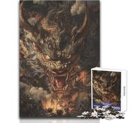 Rompecabezas para Adolescentes de 1000 Piezas: El alboroto ardiente de un dragón Antiguo, Rompecabezas, Juegos Familiares, Actividades Familiares, Ideas de Regalos, tamaño 38x52cm