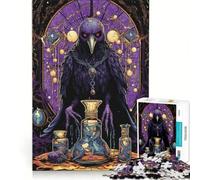 Rompecabezas para Adolescentes de 1000 Piezas El Alquimista del Cuervo Juegos educativos decoración de Pared con póster y Hoja de Preguntas a Juego 38x26cm