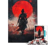 Rompecabezas para Adolescentes de 1000 Piezas El Amanecer Rojo del samurái Rompecabezas para Adultos Difícil Lista de Deseos con Papá Noel Juego de ingenio Familiar 38x26cm