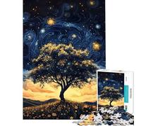 Rompecabezas para adolescentes de 1000 piezas El árbol de la noche estrellada Rompecabezas para adultos juguetes antiestrés divertidos y con humor Fomenta la interacción entre padres e hijos (50x75cm)