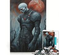 Rompecabezas para Adolescentes de 1000 Piezas: El Caballero Oscuro bajo la Luna de Sangre, Juego Educativo, decoración, Lista de Deseos con Papá Noel 38x26cm
