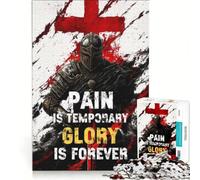 Rompecabezas para Adolescentes de 1000 Piezas El Dolor es Temporal la Gloria es eterna Juego Familiar Divertido para Disfrutar en casa Regalo de cumpleaños o para Viajes 38x26cm