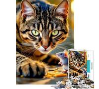 Rompecabezas para Adolescentes de 1000 Piezas El enfrentamiento Entre el Gato y el ratón Un desafío Educativo Decoración para el hogar Juego Educativo para Mayores de 14 años Juego de Rompecabezas