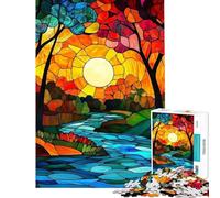 Rompecabezas para Adolescentes de 1000 Piezas El Flujo del Otoño Rompecabezas para Adultos Juegos Divertidos antiestrés cumpleaños (Tamaño 38x26cm)