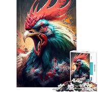 Rompecabezas para Adolescentes de 1000 Piezas El Gallo excitado Rompecabezas para Adultos Juego de ingenio Mejora la Memoria Reduce el estrés Regalo Ideal (tamaño 50x75cm)