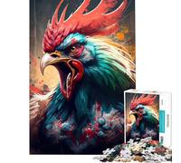 Rompecabezas para Adolescentes de 1000 Piezas El Gallo excitado Rompecabezas para Adultos Juego de ingenio Corte de precisión cumpleaños (Tamaño 38x26cm)