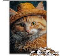 Rompecabezas para Adolescentes de 1000 Piezas: El Gato con Sombrero Juguetes antiestrés, cumpleaños para Mayores de 14 años tamaño 26x38cm
