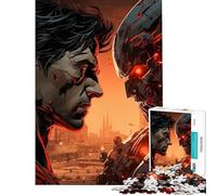 Rompecabezas para Adolescentes de 1000 Piezas El Hombre del Futuro contra la máquina Difícil y desafiante Análisis y lógica Juguetes de decoración para el hogar para Mayores de 14 años (38x52cm)