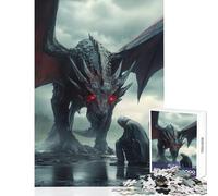 Rompecabezas para Adolescentes de 1000 Piezas El Jinete arrodillado Ante el dragón Juguete Educativo Regalo de cumpleaños Juego Familiar con póster a Juego y Hoja de Trivia tamaño 38x26cm
