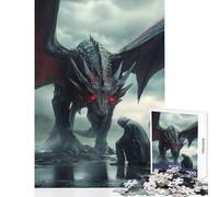 Rompecabezas para Adolescentes de 1000 Piezas El Jinete arrodillado Ante el dragón Juguete Educativo Regalo de cumpleaños Juego Familiar con póster a Juego y Hoja de Trivia tamaño 50x75cm