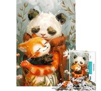 Rompecabezas para Adolescentes de 1000 Piezas El Mejor Amigo el Gato Panda Rompecabezas Familiar Ideal para Pasar el rato en casa cumpleaños (Tamaño 50x75cm)