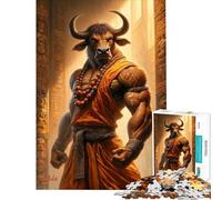 Rompecabezas para Adolescentes de 1000 Piezas El Monje Minotauro Rompecabezas para Adolescentes Juegos Familiares Patrón de Montaje cumpleaños (Tamaño 38x52cm)
