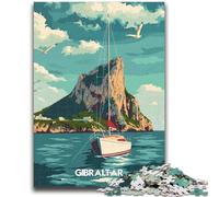 Rompecabezas para Adolescentes de 1000 Piezas El Peñón de Gibraltar Ayuda a ejercitar el Cerebro Juguetes adictivos para Cultivar la Paciencia Colección de Artistas, Bellas Artes (tamaño 38x26cm)
