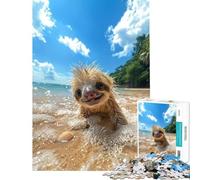 Rompecabezas para Adolescentes de 1000 Piezas El Perezoso Feliz en el mar Juego Familiar Juguetes adictivos para Cultivar la Paciencia Un Gran Regalo Una Obra de Arte (Tamaño 50x75cm)