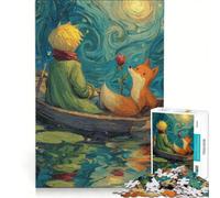 Rompecabezas para Adolescentes de 1000 Piezas El Principito y el Zorro Juegos relajantes Actividades Familiares con póster y Hoja de Preguntas a Juego 50x75cm