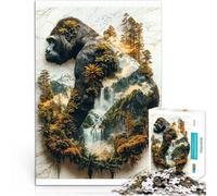 Rompecabezas para Adolescentes de 1000 Piezas El reinado Verde del Gorila Juego desafiante Toda la Familia. 52x38cm