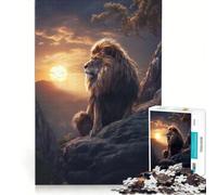 Rompecabezas para Adolescentes de 1000 Piezas El Rey León al Atardecer Juegos relajantes Ideales para Reducir el estrés cumpleaños 38x52cm