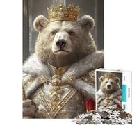 Rompecabezas para Adolescentes de 1000 Piezas El Rey Oso Rompecabezas para Adultos Juegos relajantes Montaje de Patrones cumpleaños (tamaño 50x75cm)