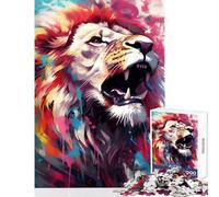 Rompecabezas para Adolescentes de 1000 Piezas El Rugido del Rey Rompecabezas de 1000 Piezas Juego Educativo Obra de Arte Regalo Adecuado para Parejas (50x75cm)
