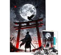 Rompecabezas para adolescentes de 1000 piezas El Samurái Solitario con Cuervo Rompecabezas para adultos Juguete decorativo para la pared Divertido y entretenido para disfrutar en casa (Tamaño 38x52cm)