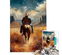 Rompecabezas para Adolescentes de 1000 Piezas El Vaquero Solitario de la Naturaleza Rompecabezas para Adultos Juego práctico para divertirse en Familia Difícil y desafiante (tamaño 38x52cm)