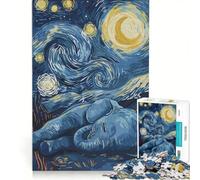 Rompecabezas para Adolescentes de 1000 Piezas: Elefante bajo un Cielo Estrellado, Juego Imposible, Regalo de cumpleaños, cumpleaños y Otros obsequios 50x75cm