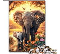 Rompecabezas para Adolescentes de 1000 Piezas, Elefante del Bosque Juguete Educativo Intelectual y descompresor, Toda la Familia (tamaño 26x38cm)