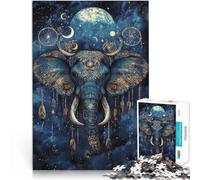 Rompecabezas para Adolescentes de 1000 Piezas Elefante Misterioso Reducción del estrés Interesante Regalo para cumpleaños 38x26cm
