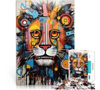 Rompecabezas para Adolescentes de 1000 Piezas Elegancia del león rugiente Juegos educativos Interacción Entre Padres e Hijos 38x26cm