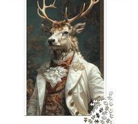 Rompecabezas para Adolescentes De 1000 Piezas Elegant Deer Portrait Art Rompecabezas para Adultos Juego De Ingenio Patrón De Ensamblaje Cumpleaños Y Navidad 70x50cm/1000pcs