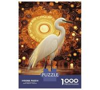 Rompecabezas para Adolescentes De 1000 Piezas Elegant Egret in Golden Art Rompecabezas para Adultos Juguetes Antiestrés Arte De Pared Regalos De Cumpleaños Y Únicos 70x50cm/1000pcs