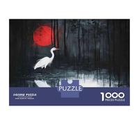 Rompecabezas para Adolescentes De 1000 Piezas Elegant White Heron Art Print Rompecabezas para Adolescentes Juegos Relajantes Regalos para Mujeres para Cumpleaños, Navidad 70x50cm/1000pcs