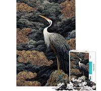 Rompecabezas para Adolescentes de 1000 Piezas Elegante grulla Entre Nubes Doradas Rompecabezas de precisión para Adolescentes Juego de ingenio para la interacción Entre Padres e Hijos 50x75cm