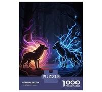 Rompecabezas para Adolescentes De 1000 Piezas Elemental Wolves in Dark Forest Rompecabezas para Adultos Juguetes Antiestrés Regalo De Cumpleaños Cumpleaños 52x38cm/1000pcs