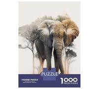 Rompecabezas para Adolescentes De 1000 Piezas Elephant Animal Sunset Rompecabezas Juguete Decoración De Pared Vacaciones En Casa Matar El Tiempo Desafío Educativo 38x26cm/1000pcs