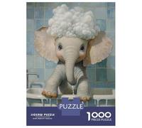 Rompecabezas para Adolescentes De 1000 Piezas Elephant Bath Time Rompecabezas para Adultos Juguete Decoración De Pared Decoración del Hogar Juego Desafiante Regalos 70x50cm/1000pcs